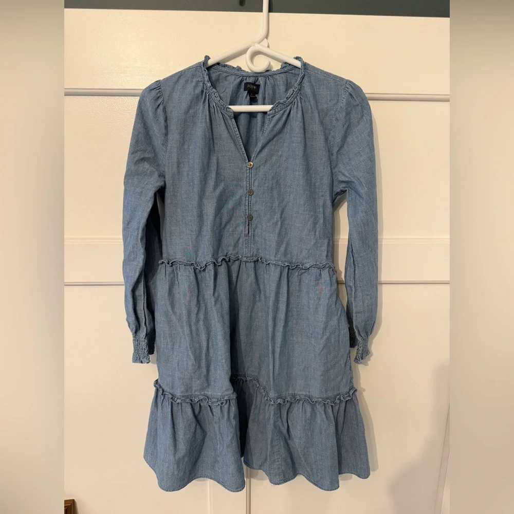 J. Crew Chambray Tiered Dress
